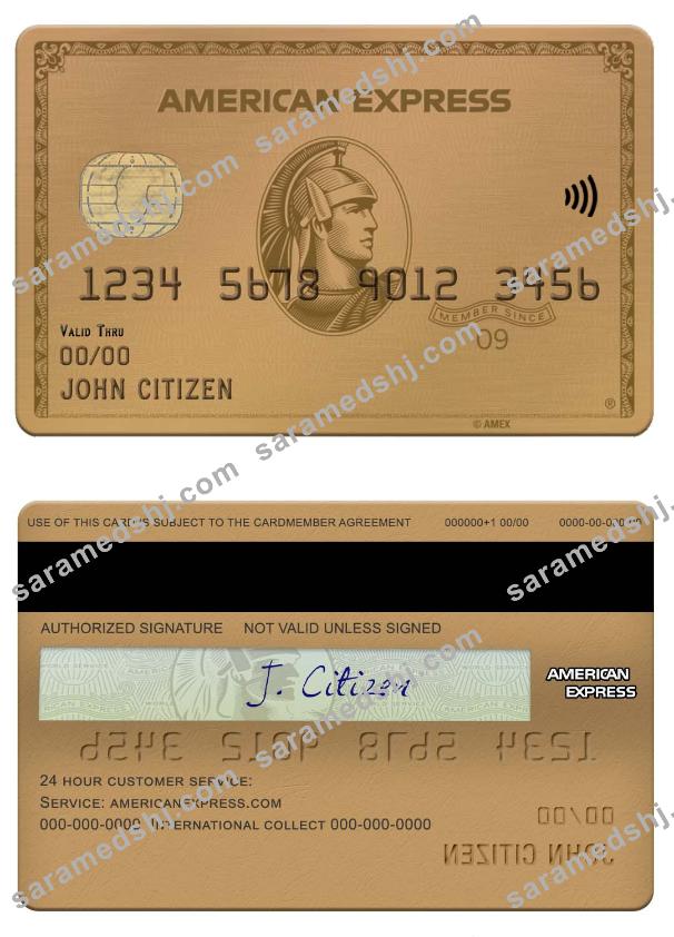 USA Maryland Howard Personal bank american express gold card